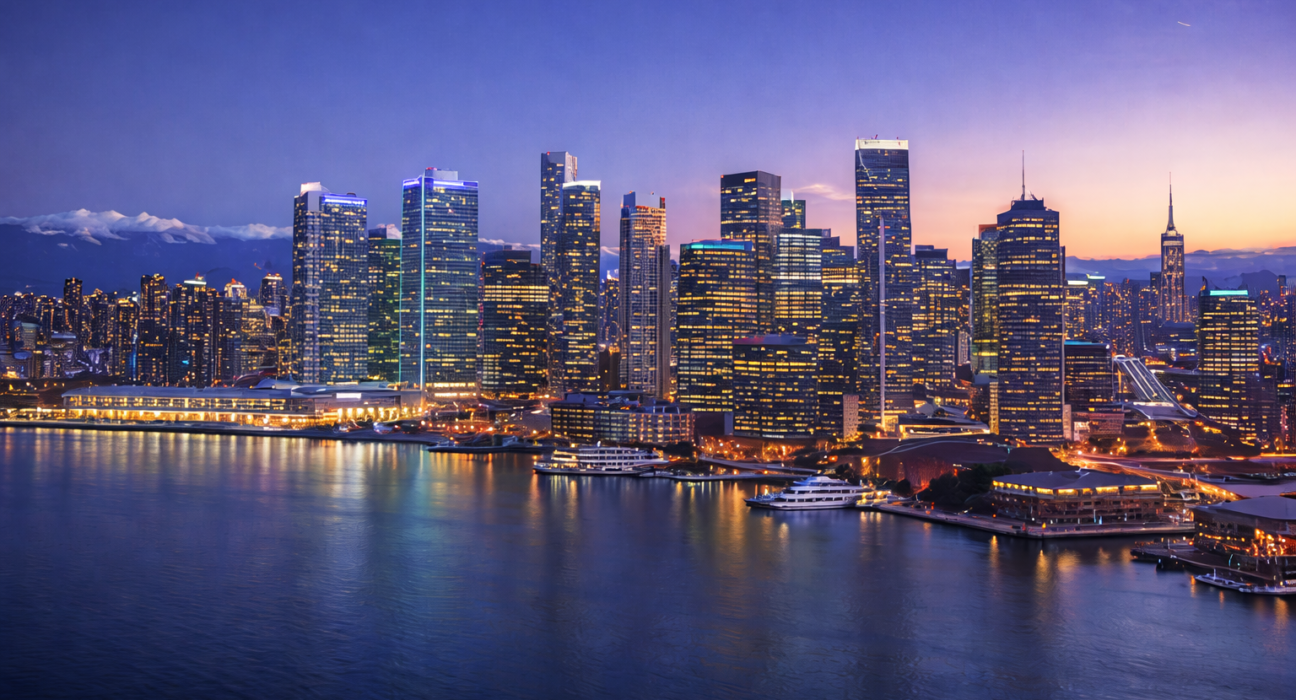 Vancouver skyline representing regional influence and brand visibility in North American markets